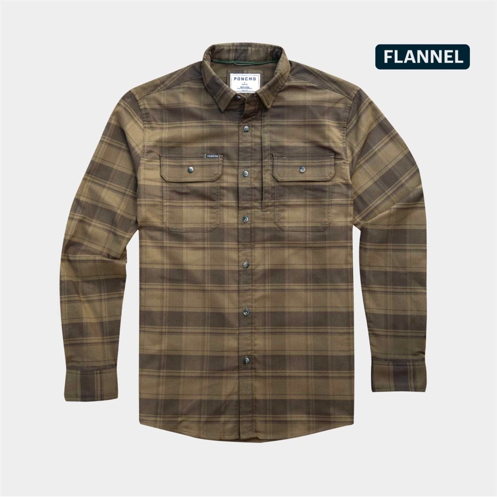 PONCHO - The "Telluride" Flannel Button Down Shirt - Size: XL Regular